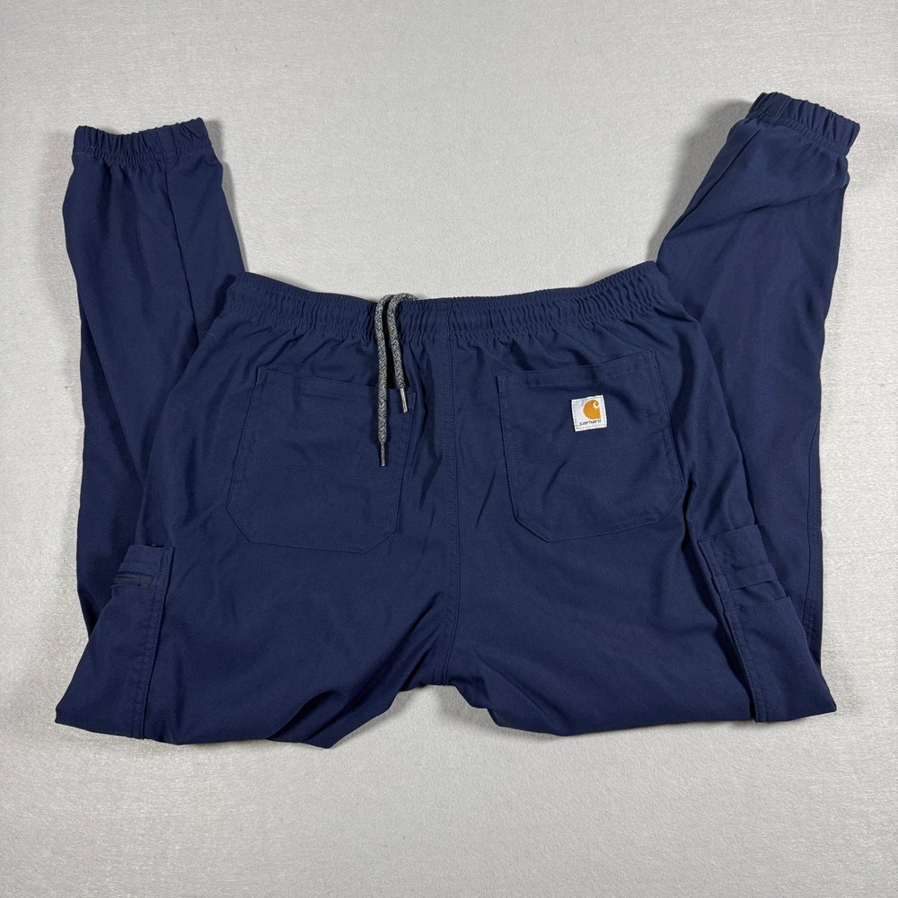 Carhartt Men Ripstop cargo scrub pants Jogger Petite M Blue Nylon Drawstring - Picture 10 of 13